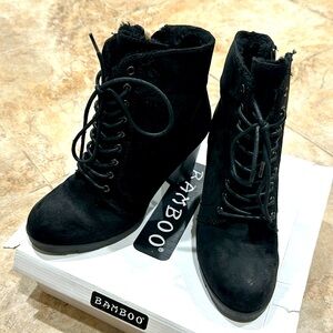 Faux fur lined booties